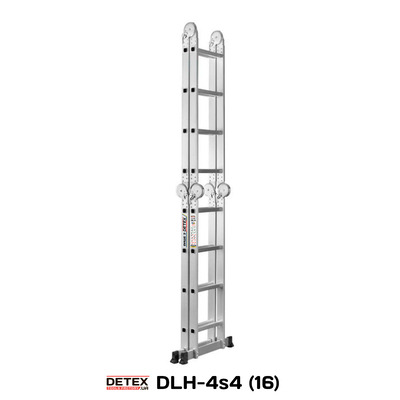 Драбина алюмінієва DETEX DLH-4s4 (16) шарнірна 4-секційна (трансформер)