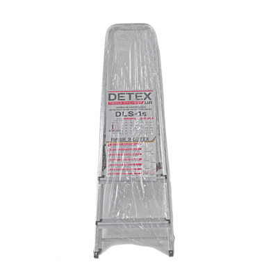 Драбина алюмінієва DETEX DLS-1s3-std80 вільностояча одностороння з стандартними сходинками, платформою та дугою безпеки